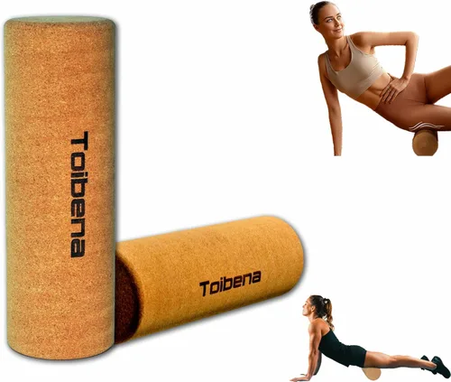 Rodillo de espuma para terapia física/rodillo de corcho ecológico natural, rodillo de masaje de tejido profundo de alta densidad, rodillo de