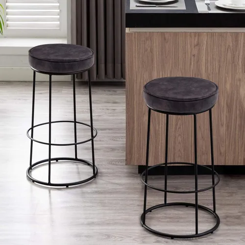 Miniatura 6 de DUHOME Juego de 2 taburetes de bar, taburete de cocina, taburetes de bar modernos de altura de mostrador, sillas de comedor para desayuno, taburete
