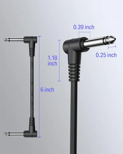 Miniatura 2 de Donner - Cables de conexión para pedales de efecto de guitarra de 6 pulgadas, negro, paquete de 3