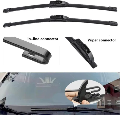 Miniatura 3 de Juego de 3 limpiaparabrisas delantero y trasero compatible con Nissan Qashqai J11 2013-2020 parabrisas ventana de 26 pulgadas + 17 pulgadas + 12