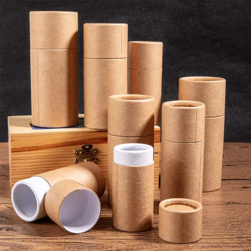 Miniatura 7 de BENECREAT 12 tubos de cartón Kraft BurlyWood de 0.3 fl oz, recipientes redondos de cartón, tubos de bálsamo labial, tubos de cartón para lápices
