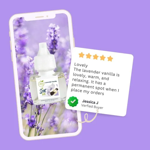Miniatura 6 de Scent Fill Ambientador enchufable 100% natural de lavanda y vainilla, recargas de aceite perfumado, 2 recargas + difusor