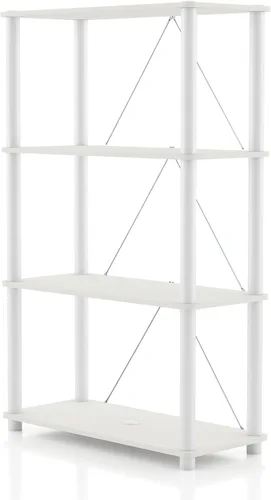 Miniatura 42 de Homes: Inside + Out Apexa Unidades de Estantería Estrecha Moderna de 4 Niveles, Estantes de Exhibición para Coleccionables, Estante de Pie de Fácil