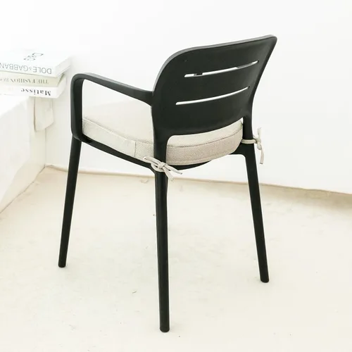 Miniatura 9 de Helios&Hestia Cojines para sillas de comedor de interior con lazos para cocina, cojines de asiento para exteriores con funda extraíble, parte Beige