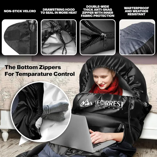 Miniatura 7 de IFORREST Sleeping Bag - Single-Person Cold Weather Camping Bed for Adults and Teens - 33/40in - Extra-Wide & Warm