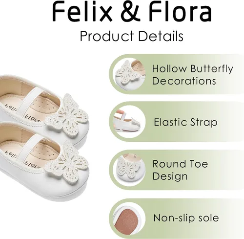 Miniatura 254 de Felix & Flora Zapatos de bebé de suela suave - Zapatos de bebé para caminar, mocasines, suela de goma, zapatos de cuna