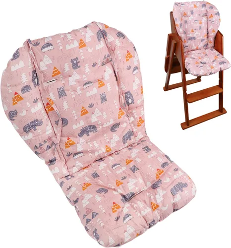 Miniatura 9 de Cojín para silla alta, almohadilla para silla alta, funda para silla alta, ligera y transpirable, suave y cómoda, hace que el bebé se sienta más