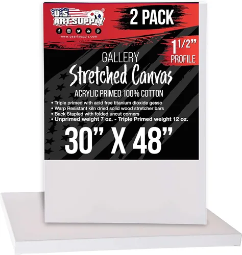 Miniatura 11 de U.S. Art Supply Lienzo grande estirado para pintar de 16 x 20 pulgadas, profundidad de galería, 1-1/2 pulgadas de grosor, paquete de 3 – 12 onzas