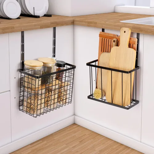 Miniatura 8 de YMCCOOL Paquete de 2 Organizadores de Puerta de Gabinete, Organizador Sobre la Puerta del Gabinete con Barras para Toallas, Almacenamiento Colgante