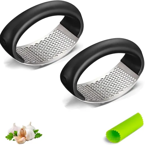 Trituradora de ajo 2026 - Trituradora de ajo de acero inoxidable, utensilios de cocina para el hogar, trituradora de ajo manual portátil, prensa de