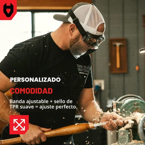Miniatura 9 de NoCry Máscara de protección facial de seguridad para el trabajo con tecnología antivaho y antiarañazos de alta calidad, resistente certificado ANSI