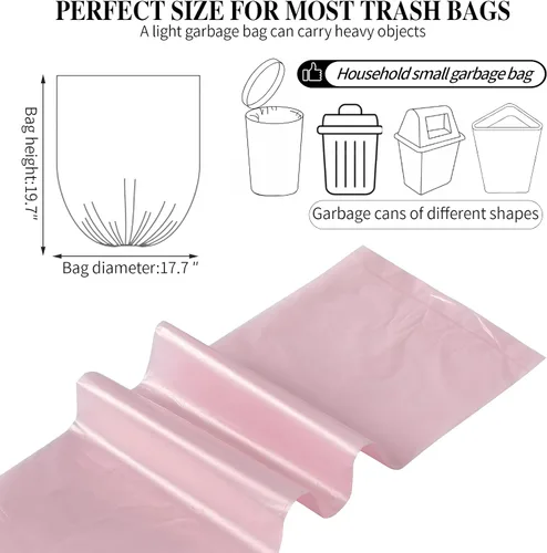 Miniatura 2 de 3 rollos de bolsas de basura pequeñas – 60 unidades duraderas de 4 galones bolsas de basura pequeñas para el hogar, oficina, cocina, baño, 60