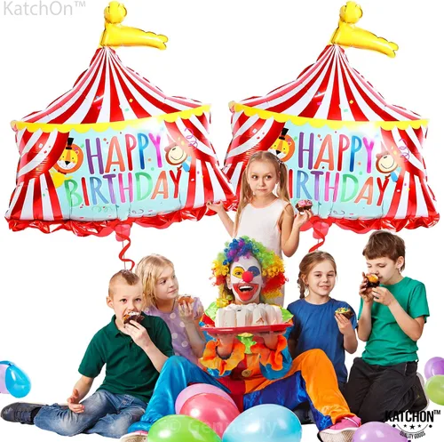 Miniatura 9 de Globo de carpa de circo de carnaval y globo de león – grande, 30 pulgadas Decoraciones de fiesta temática de carnaval Globos de carnaval