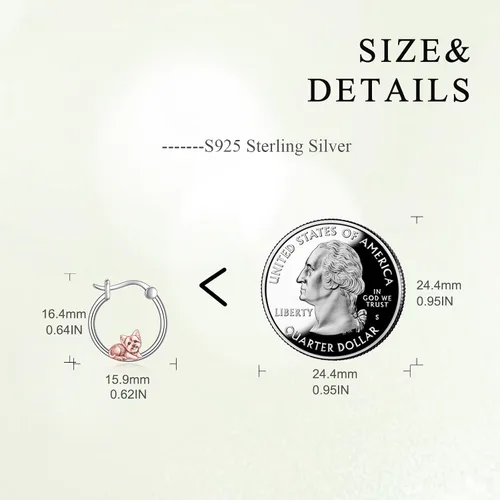 Miniatura 110 de VONALA Bonitos aretes de aro de plata de ley 925, regalos de cumpleaños para mujer