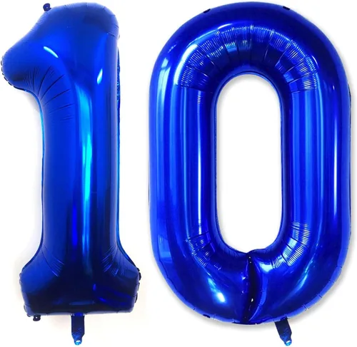 Miniatura 10 de Lovoir Globo de oro rosa de 40 pulgadas con número de 10 dígitos gigantes de papel de aluminio de Mylar para helio de 10º cumpleaños, decoración