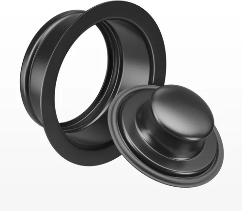 Miniatura 7 de Brida de eliminación de basura y tapón de fregadero, apto para drenaje de fregadero estándar de acero inoxidable de 3-1/2 pulgadas (negro mate)