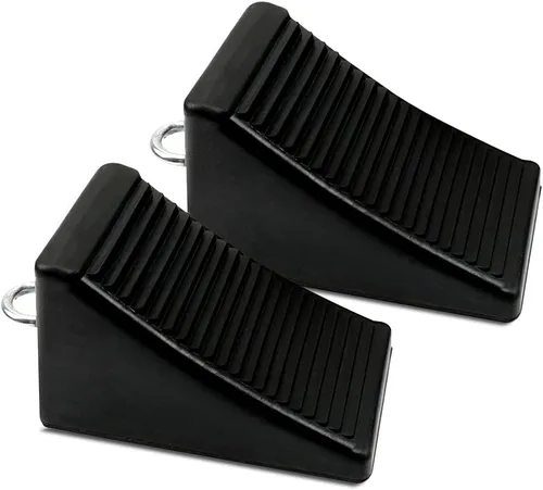 ROBLOCK Cuñas de goma resistentes con perno de ojal para automóviles, caravanas, camiones, remolques y vehículos, paquete de 2 calzones de diseño 2
