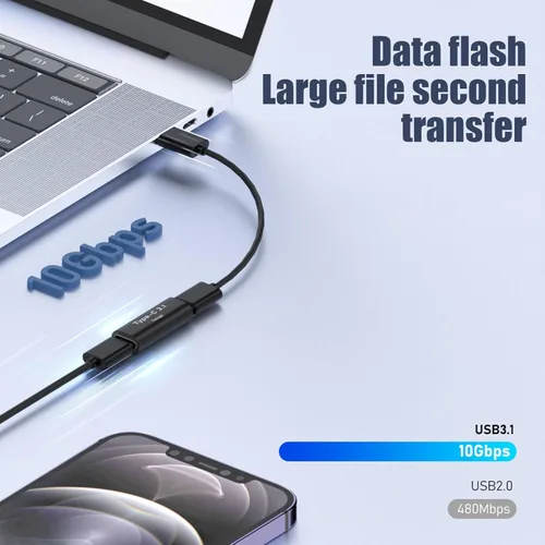 Miniatura 3 de Pastall Paquete de 5 adaptadores USB C hembra a hembra. Extensor Usbc. Acoplador USBC soporta transferencia de datos de hasta 10 Gbps y carga rápida
