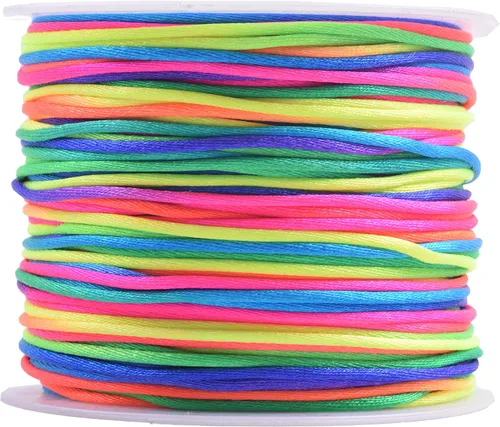 Miniatura 36 de KONMAY 80 Yardas 1.0mm Cordón Rattail de Nylon Satén Seda Trim Hilo para Cuentas para Nudos Chinos, Kumihimo, Trabajo con Cuentas, Macramé, 2-Azul