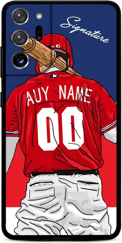 Miniatura 8 de Funda de béisbol personalizada con nombre y número para Samsung Galaxy Note 20/20 Ultra 10 Pro Note 9 8, silicona líquida con protección de cámara