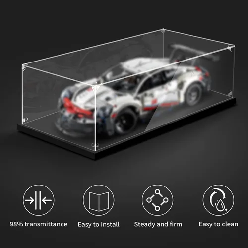 Miniatura 2 de Vitrina para Lego 1:8 Scale Car 42096 42172 42143 42156 42083 42115 42056 42125 76139 76956, 23.62 x 11.81 x 7.87 pulgadas 7.9 in), a prueba