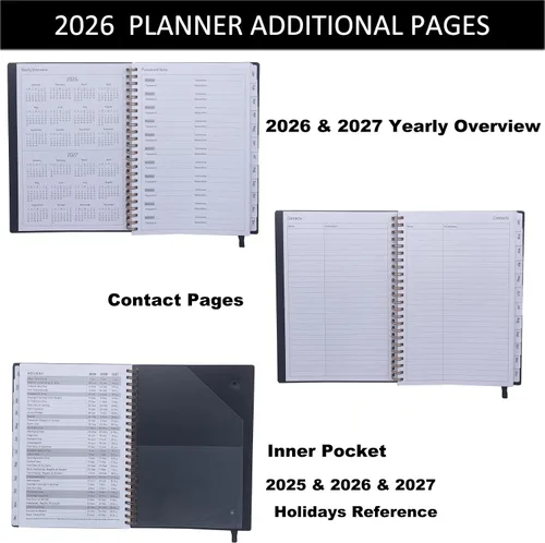 Miniatura 5 de Daily Planner 2026,Jan 2026-Dec 2026,Weekly & Monthly Planner,Calendar Planner 2026 with Tabs Personal Notebook for Work or Home,6.3"x 8.5",Thicker