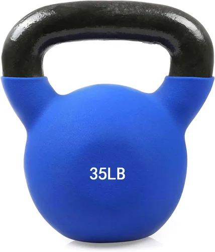 Miniatura 14 de RitFit Pesa rusa de hierro fundido sólido con revestimiento de neopreno, 5, 10, 15, 20, 25, 30, 35, 40, 45, 50 libras, ideal para entrenamiento