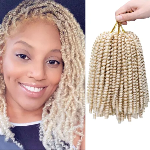 Miniatura 65 de Paquete de 2 cabello para trenzas en espiral de 8 pulgadas, cabello Spring Twist para rastas falsas, rastas de mariposa, cabello para trenzas, fibra