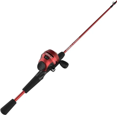 Miniatura 10 de Zebco Slingshot Spincast carrete y caña de pescar, caña de pescar de 2 piezas, recuperación a mano derecha, pre-recolectado con línea Zebco de 10