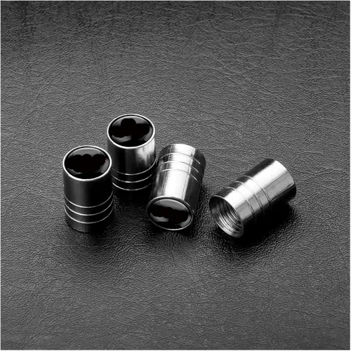 Miniatura 5 de 4 tapas de metal para válvulas de neumáticos de automóvil, accesorios compatibles con (negro largo)