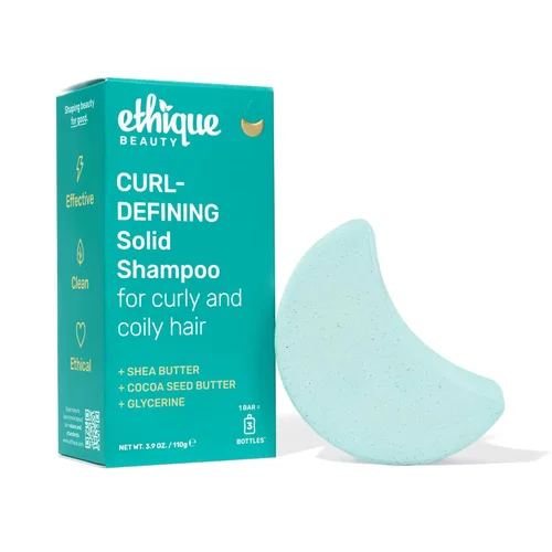 Ethique - Professor Curl - Barra de champú para cabello rizado; define los rizos con manteca de karité, libre de plástico, vegano, sin crueldad