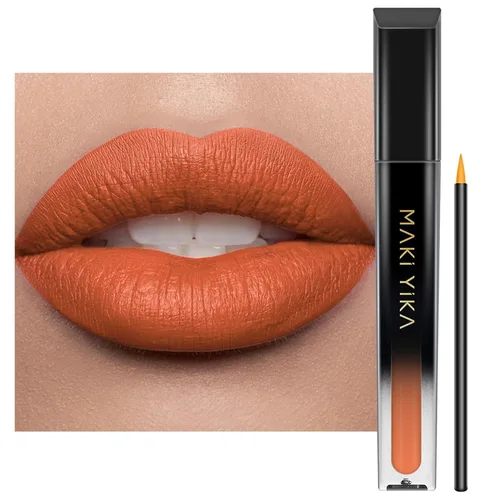 Miniatura 23 de MAKI YIKA Lápiz labial rojo burdeos para mujer, pintalabios de larga duración, sin manchas, mate, líquido, a prueba de transferencia, sin crueldad