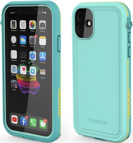Miniatura 10 de funda impermeable para IPhone de 6.1 con protector de pantalla sub-acuático a prueba de golpes, cuerpo completo a prueba de polvo, funda resistente