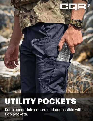 Miniatura 6 de CQR - Pantalones tácticos tipo cargo para hombre, tejido ripstop, resistentes al agua, ligeros, para uso diario, trabajo, senderismo o exteriores