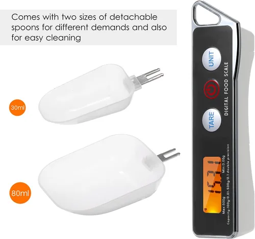 Miniatura 4 de Báscula de cuchara, escala digital de cuchara medidora electrónica, báscula de cuchara de cocina para el hogar, báscula de alimentos con función