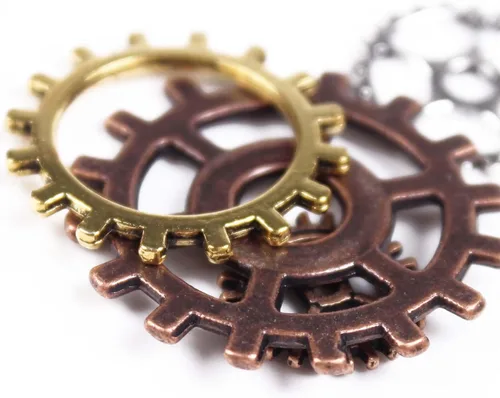 Miniatura 4 de BIHRTC 100 gramos de engranajes steampunk de metal antiguo surtidos en colores para manualidades, dijes para reloj, rueda de reloj, engranaje