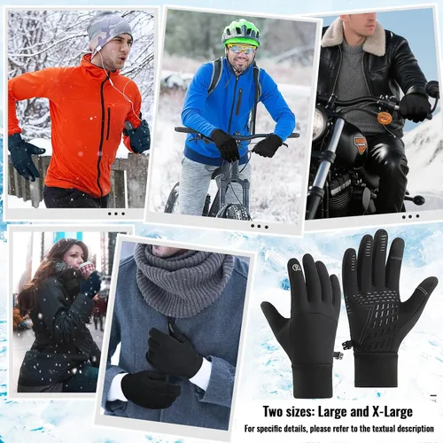 Miniatura 6 de Guantes de invierno para hombres y mujeres, guantes de correr ligeros y cálidos para pantalla táctil, guantes térmicos de punto