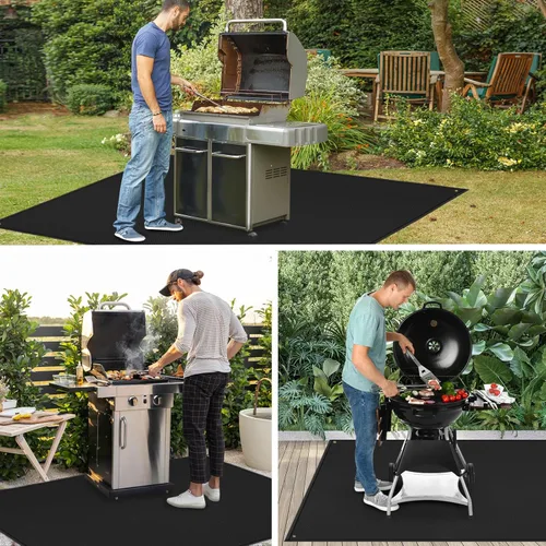 Miniatura 7 de TOHONFOO Alfombrilla extragrande de 90 x 48 pulgadas para parrilla al aire libre – Tapetes para parrilla al aire libre para proteger la terraza