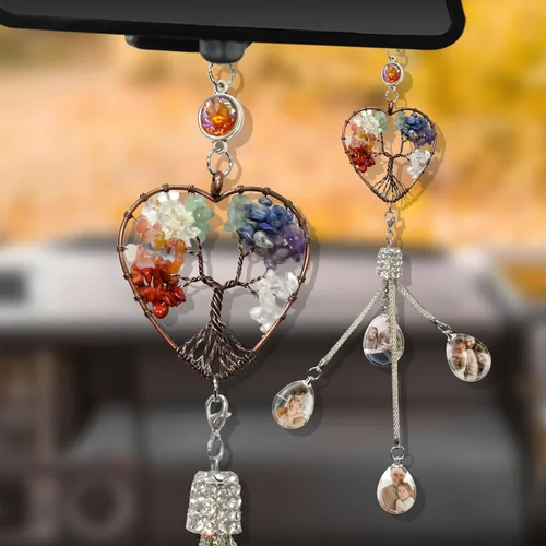 Miniatura 9 de Dijes colgantes de cristal personalizados para automóvil con fotos y textos personalizados Adorno colgante de espejo retrovisor Colgante de foto