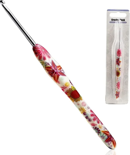 Miniatura 19 de Gancho de Crochet de 2.25mm, Mango Ergonómico para Manos con Artritis, Agujas de Tejer Extra Largas de Goma Suave para Principiantes y Tejido