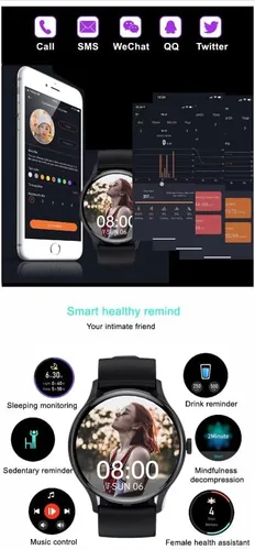 Miniatura 6 de JK103 SmartWatch TFT Display Sports Bracelet Reloj despertador
