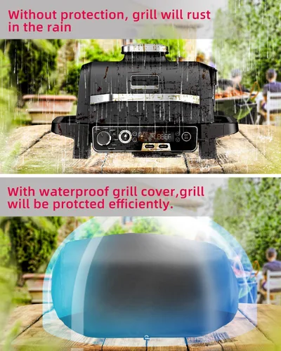 Miniatura 7 de Funda de parrilla para parrilla Ninja Woodfire al aire libre, cubierta impermeable para barbacoa Ninja OG701 OG751 (Serie OG700), tela Oxford 600D