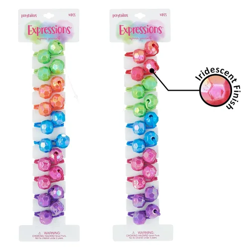Miniatura 8 de Colección de 20 piezas de coleteros, bolas de cola de caballo, gomas elásticas, cuentas de pelo de 18 mm redondas, opacas, multicolores, dobles