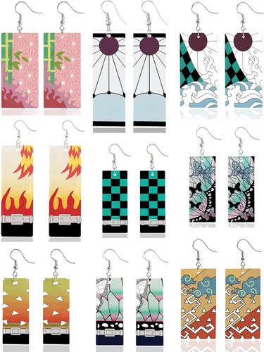 Tanjiro - Pendientes colgantes para mujer, anime cosplay para hombres, Kimetsu No Yaiba, anime cosplay, regalo de Navidad para niñas, Acrílico, otro
