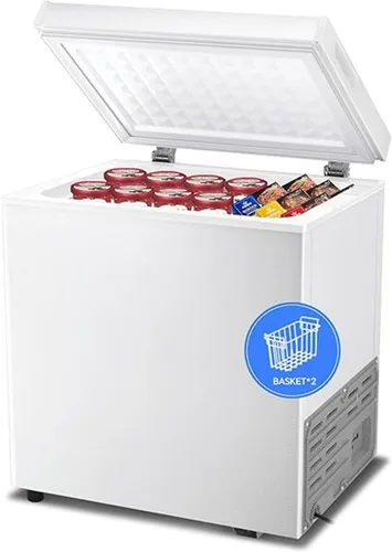 Miniatura 10 de Kismile Congelador de pecho de 3.5 pies cúbicos con 2 cestas extraíbles, parte superior abierta, puerta abierta, congelador profundo compacto