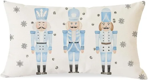 Miniatura 13 de PANDICORN - Funda de almohada decorativa de Cascanueces de Navidad 12x20 pulgadas, decoración de Navidad en negro con Cascanueces, cojín decorativo