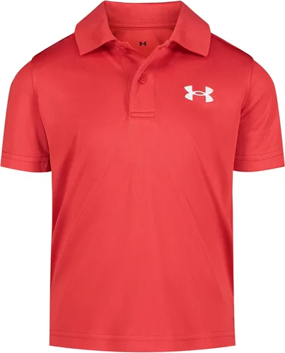 Under Armour Camisa de manga corta con cuello polo Ua Match para niños, logotipo en el pecho, suave y cómoda