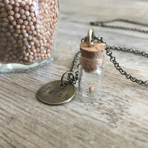 Miniatura 5 de Collar de botella de fe de semillas de mostaza, caja de regalo de joyería cristiana, versículo de la Biblia Mateo 1720
