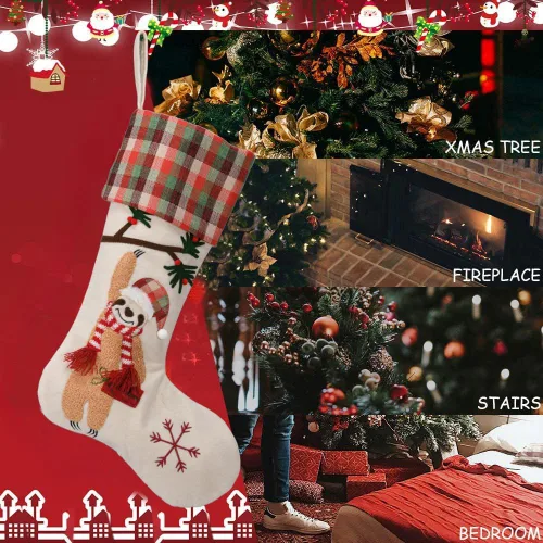 Miniatura 4 de 2025 Adornos de Calcetín de Gnomo de Navidad Personalizados, Calcetines de Barba de Santa de Felpa de Piel Sintética, Decoraciones del Hogar Regalos