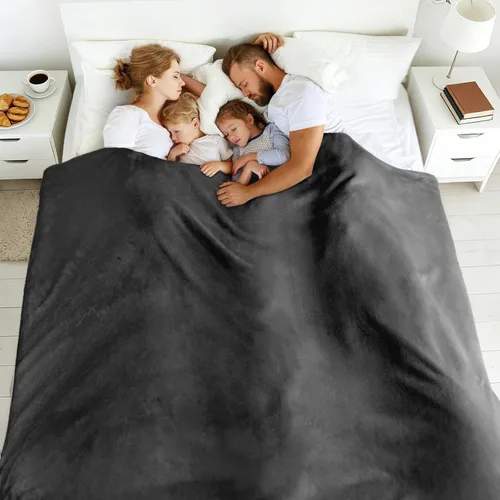 Miniatura 3 de Edenleaf Manta de gran tamaño de 120 x 120 pulgadas, compañera gigante para cama, sofá, viajes y campamento, manta suave extra grande que se adapta